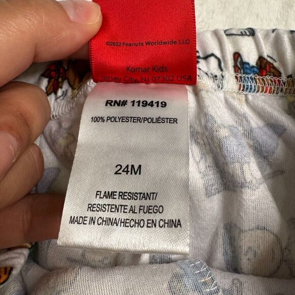 Peanuts Snoopy Kids Pajama Set Halloween Matching Family 24M Shirt Pants‎ PJs - Picture 11 of 13